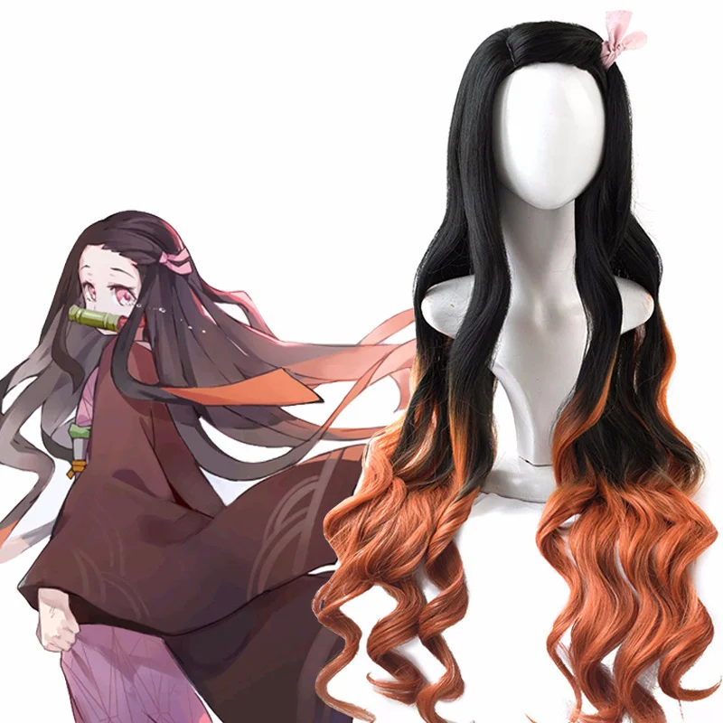 Anime Cosplay Nezuko - Peruka Kamado Nezuko, peruka do cosplayu