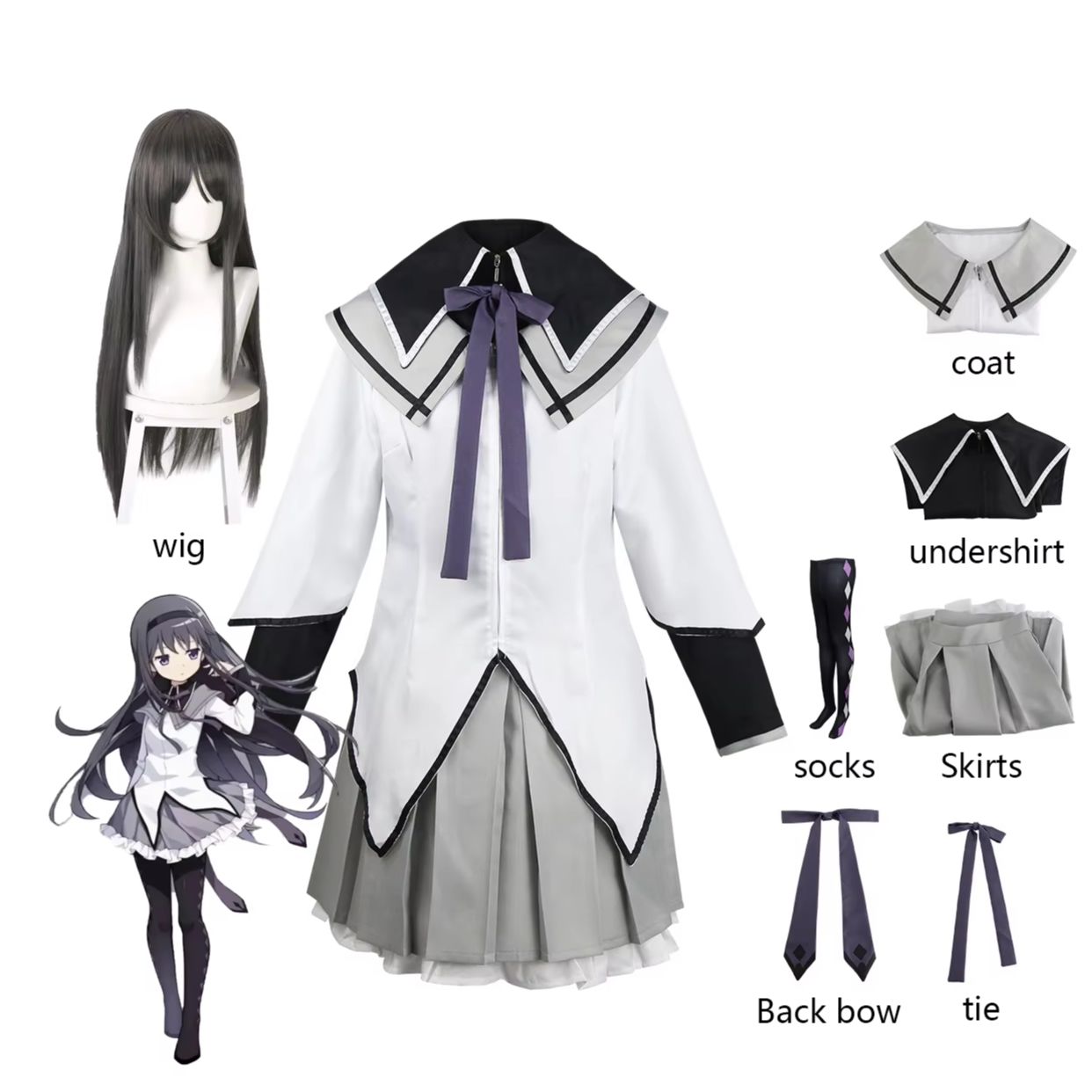 Anime Cosplay Diy - Kostium Akemi Homury z Madoka Magica,