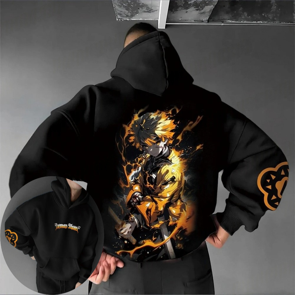 Męska bluza z kapturem Demon S – Cosplay Anime Zenitsu recenzja i cena